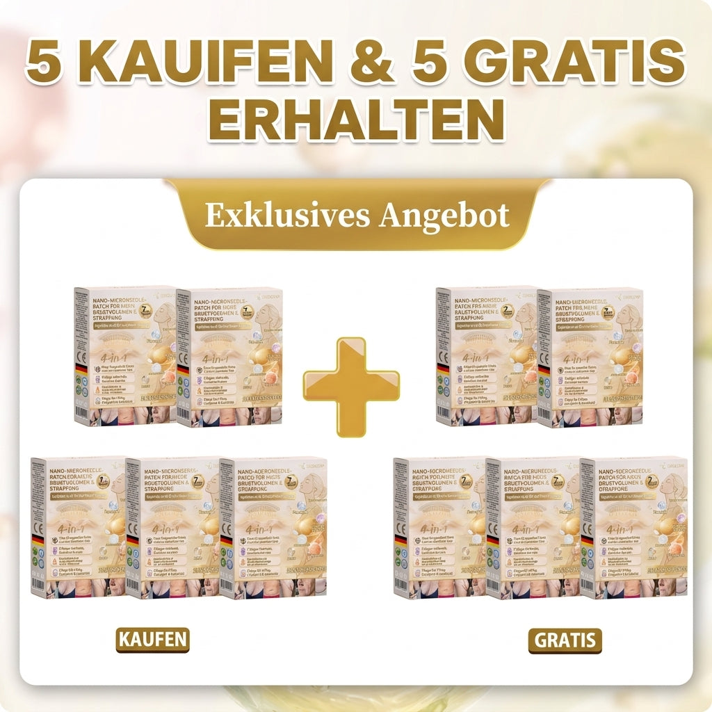 HISKIN® Nano-Mikronadel-Pflaster für mehr Brustvolumen, Lifting & Straffung – Volufiline-, Exosomen- und Kupferpeptid-Formel mit Zell-Erneuerungstechnologie