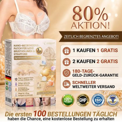 HISKIN® Nano-Mikronadel-Pflaster für mehr Brustvolumen, Lifting & Straffung – Volufiline-, Exosomen- und Kupferpeptid-Formel mit Zell-Erneuerungstechnologie