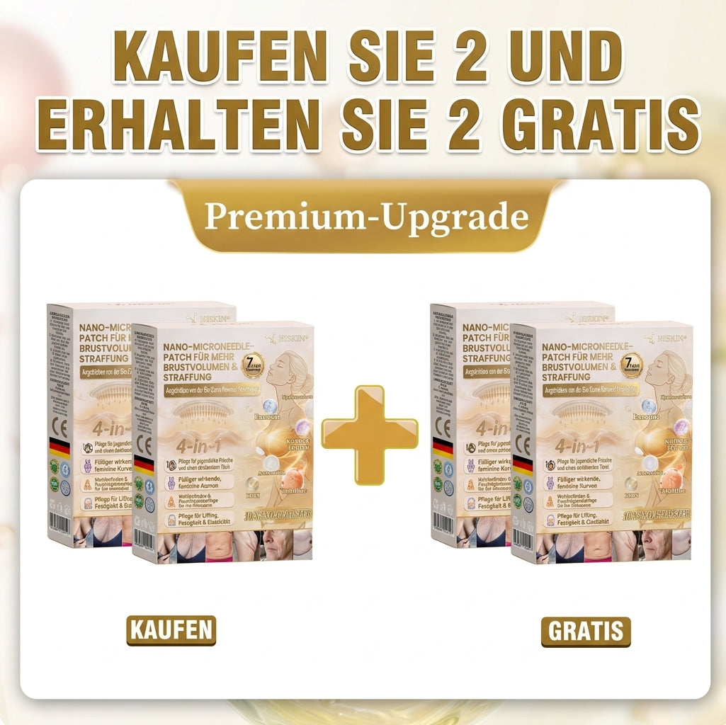 HISKIN® Nano-Mikronadel-Pflaster für mehr Brustvolumen, Lifting & Straffung – Volufiline-, Exosomen- und Kupferpeptid-Formel mit Zell-Erneuerungstechnologie