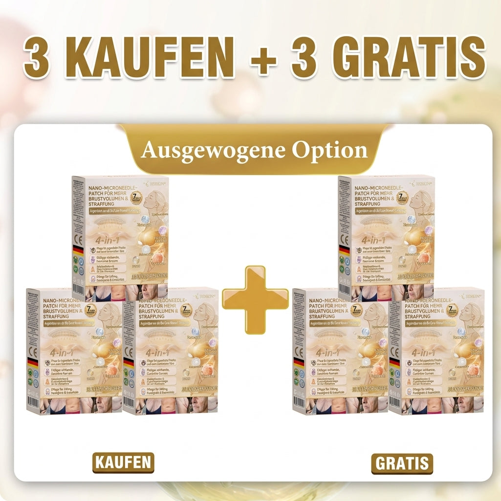 HISKIN® Nano-Mikronadel-Pflaster für mehr Brustvolumen, Lifting & Straffung – Volufiline-, Exosomen- und Kupferpeptid-Formel mit Zell-Erneuerungstechnologie