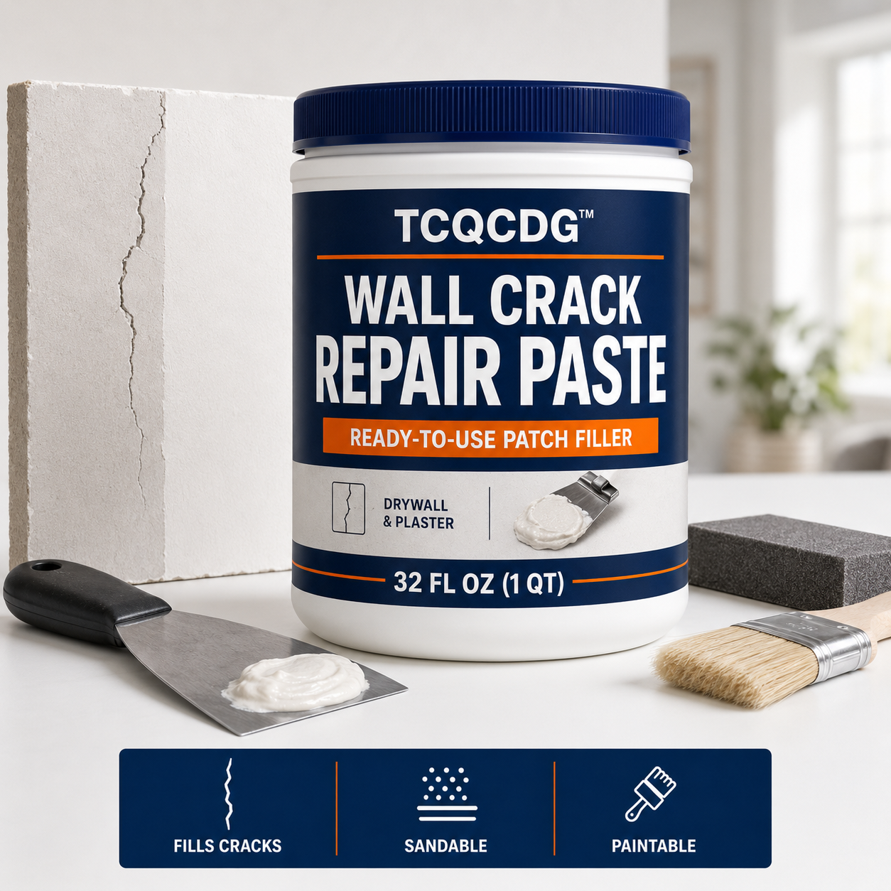 TCQCDG™ Wall Crack Repair Paste – Ready-to-Use Drywall, Plaster, Nail Hole & Surface Patch Filler