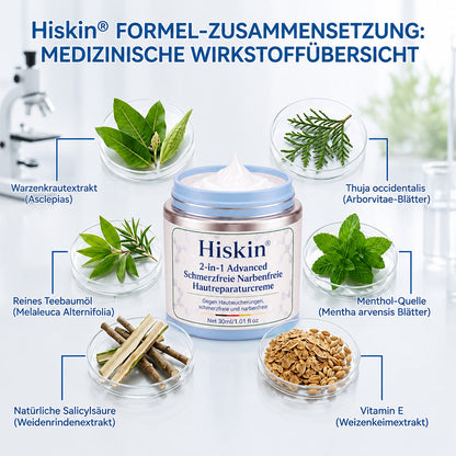 𝐇𝐢𝐬𝐤𝐢𝐧®  2-in-1 Advanced schmerzfreie narbenfreie Hautreparaturcreme – gegen Hautwucherungen, Warzen und sichtbare Hautmakel