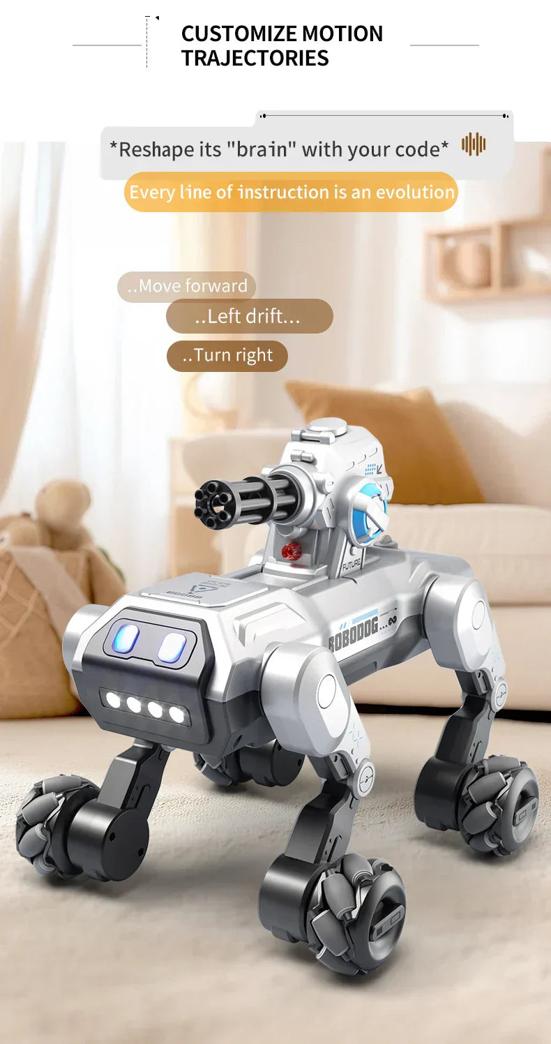2025 New Intelligent Mechanical Dog With Gesture Induction Can Walk And Sing Dog Spray Control Electric Pet Dog Toys Kids Gifts