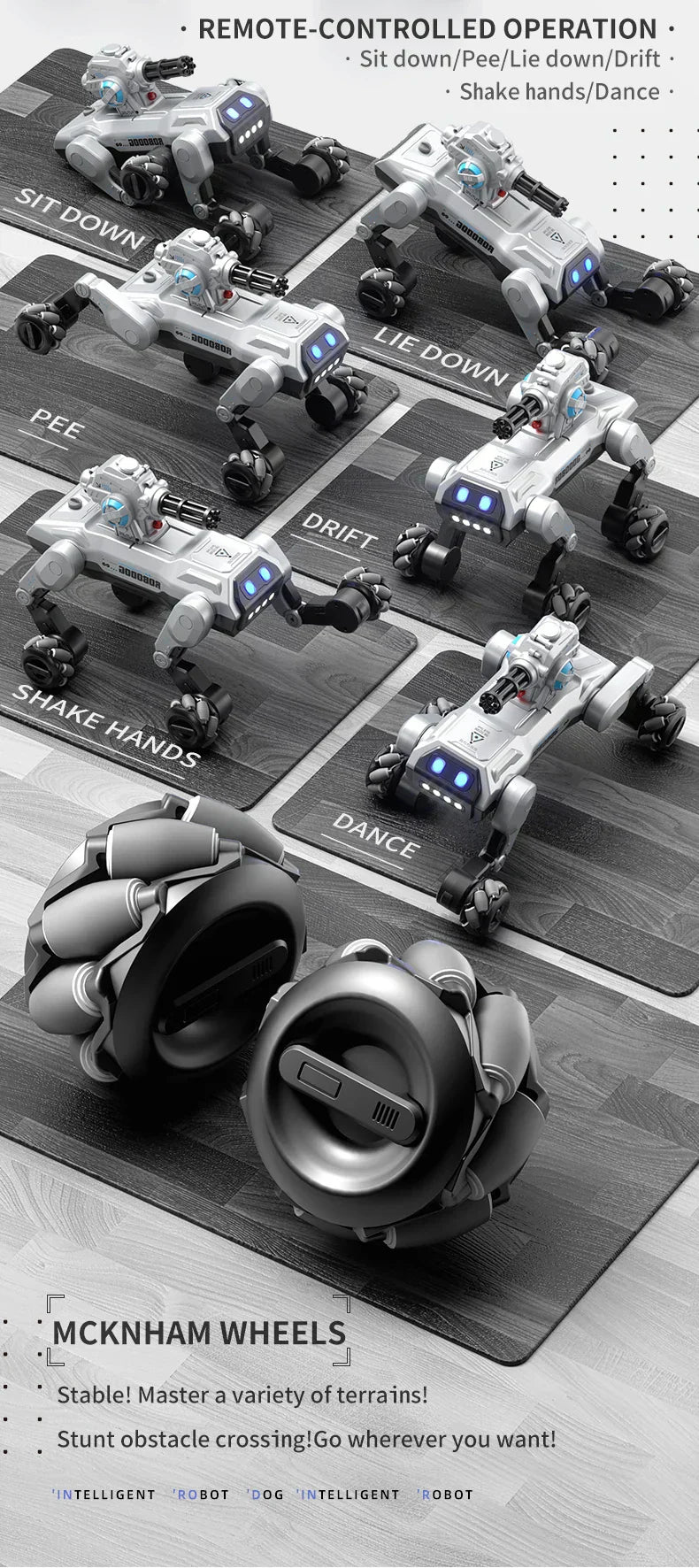 2025 New Intelligent Mechanical Dog With Gesture Induction Can Walk And Sing Dog Spray Control Electric Pet Dog Toys Kids Gifts